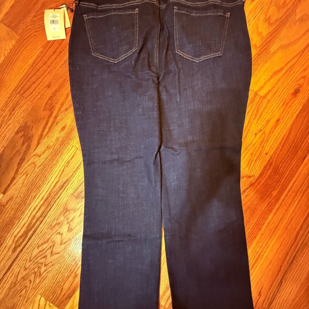 NYDJ High Rise Button Fly Jeans in Deep Blue - Picture 3 of 9